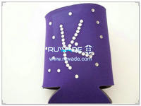 Neoprene collapsible can koozie with bling -064