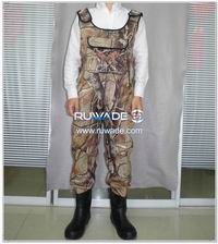 Forest tree leaf camo neoprene chest fishing wader -012