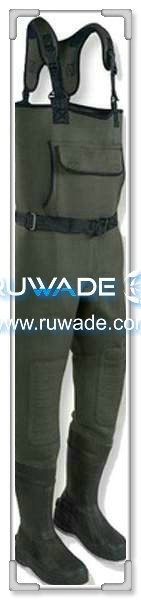 Plain color neoprene chest fishing wader -021