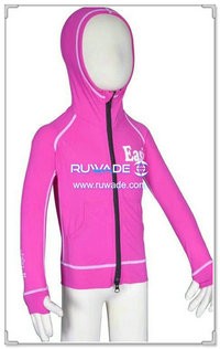 UV50+ kids long sleeve rash guard hoodies with front zipper -083